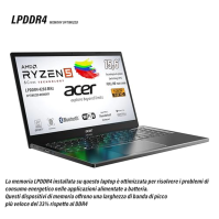 Notebook Acer Aspire Ryzen5 7530U CPU 6Core, až 4.5GHz, 8GB RAM LPDDR4 4266MHz, SSD PCIe NVMe 512GB, FHD 15.6" IPS, klávesnice s